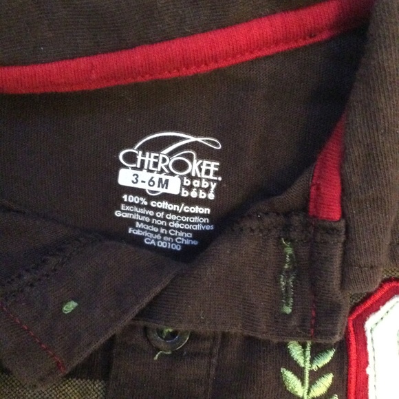 Cherokee 100% cotton long sleeve polo shirt 3-6M - Picture 4 of 5